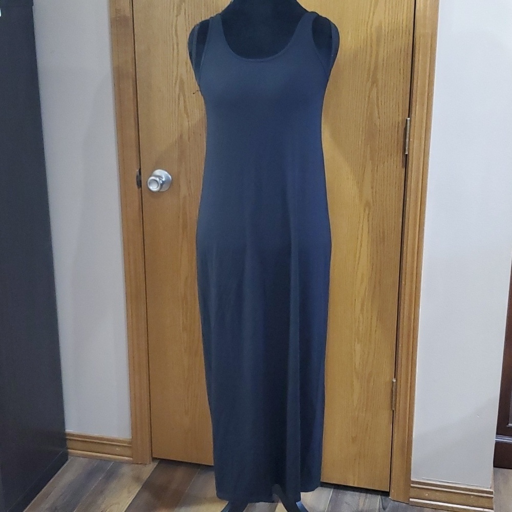 Eileen fisher stretch tank top maxi dress black